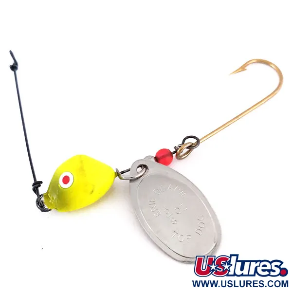  Erie Dearie Top Dog, нікель/жовтий, 14 г, блешня оберталка (вертушка) #10002