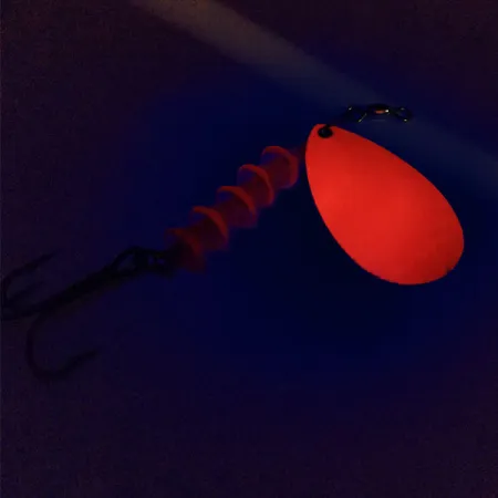 Luhr Jensen TEE Spoon 5 UV (світиться в ультрафіолеті), нікель/помаранчевий, 12 г, блешня оберталка (вертушка) #10011