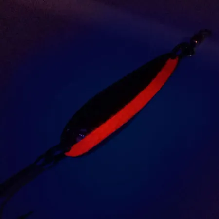 Luhr Jensen Krocodile DIE #4 UV (світиться в ультрафіолеті), Карбована латунь/помаранчевий, 14 г, блесна коливалка (колебалка) #10111