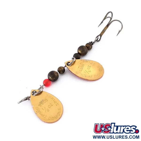 Thomas Double Spinn, золото/червоний, 5 г, блешня оберталка (вертушка) #10133