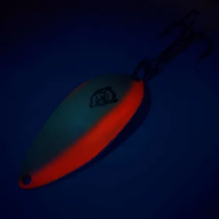 Eppinger Dardevle Devle-Dog UV (світиться в ультрафіолеті та в темряві), білий/помаранчевий/нікель, 18 г, блесна коливалка (колебалка) #10166