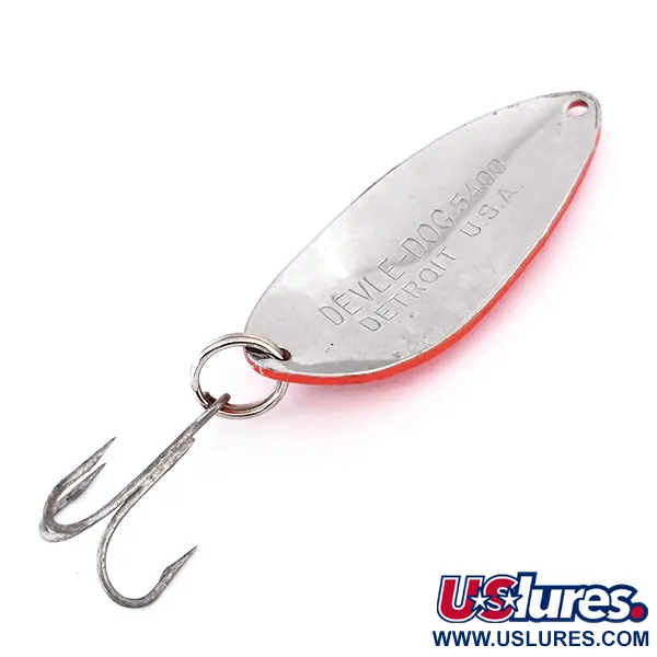 Eppinger Dardevle Devle-Dog 5400, неоновий червоний/нікель/червоний гліттер, 14 г, блесна коливалка (колебалка) #10211