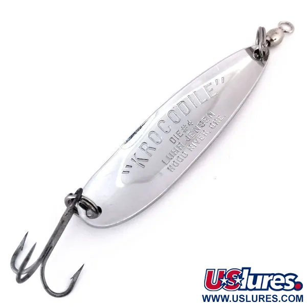 Luhr Jensen Krocodile DIE #4, нікель/синій, 19 г, блесна коливалка (колебалка) #10296