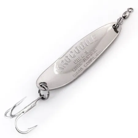 Luhr Jensen Krocodile DIE #3, нікель/зелений, 10 г, блесна коливалка (колебалка) #10297