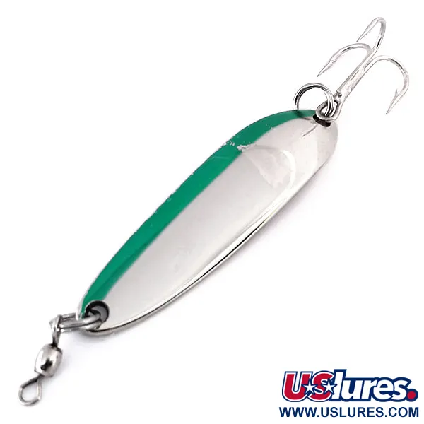 Luhr Jensen Krocodile DIE #3, нікель/зелений, 10 г, блесна коливалка (колебалка) #10297