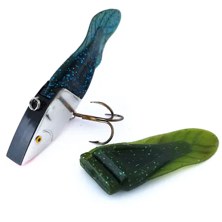 Berkley PowerBait Power Rattle, змінні хвости, дзеркальне срібло/синій/зелений, 19 г, воблер #10411