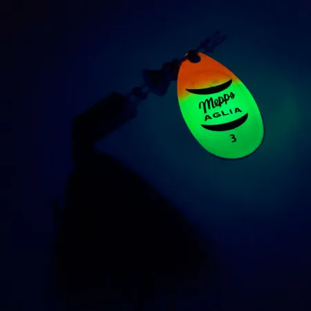 Mepps Aglia 3 dressed (з хвосту білки) Fluo UV (світиться в ультрафіолеті), Fluo, 7,3 г, блешня оберталка (вертушка) #10431