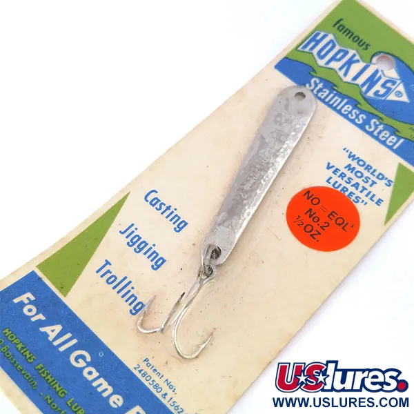  Hopkins No=Eql, пількер, карбований нікель, 14 г, блесна коливалка (колебалка) #10577