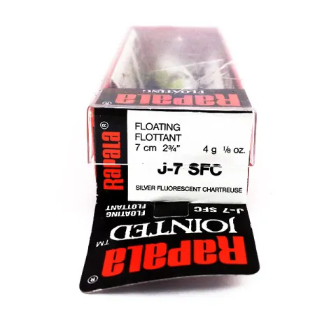 Rapala Jointed J7, SFC Шартрез, 4 г, воблер #10598