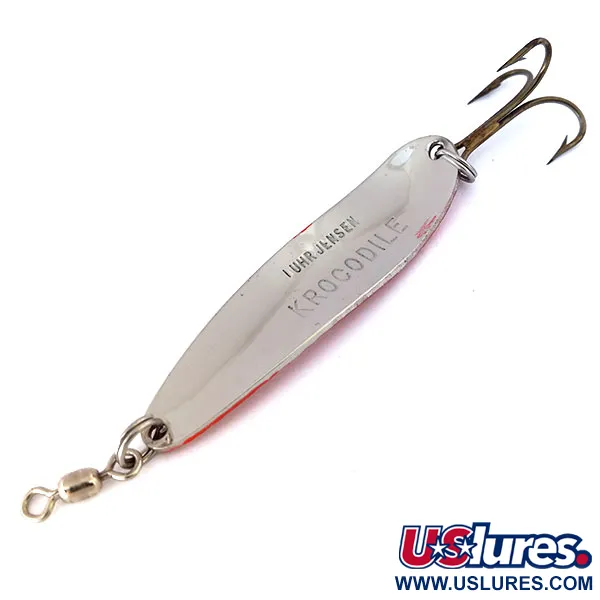 Luhr Jensen Krocodile DIE #4, карбований нікель/помаранчевий, 14 г, блесна коливалка (колебалка) #10625