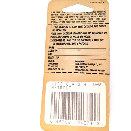 Luhr Jensen Hus-lure, райдужна форель, 7 г, блесна коливалка (колебалка) #10637