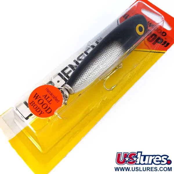  P.J.POP Luhr Jensen дерево, ручна робота, срібло/чорний, 17 г, воблер #10658