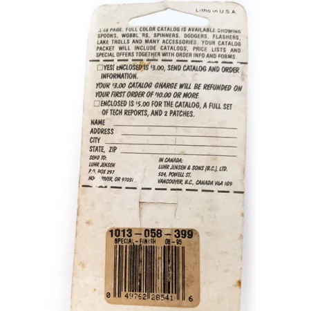 Luhr Jensen Lil' Kroc (Krocodile Stubby) UV (світиться в ультрафіолеті), нікель/червоний, 18 г, блесна коливалка (колебалка) #10793