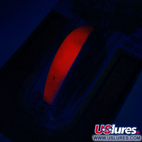 Luhr Jensen Lil' Kroc (Krocodile Stubby) UV (світиться в ультрафіолеті), нікель/червоний, 18 г, блесна коливалка (колебалка) #10793