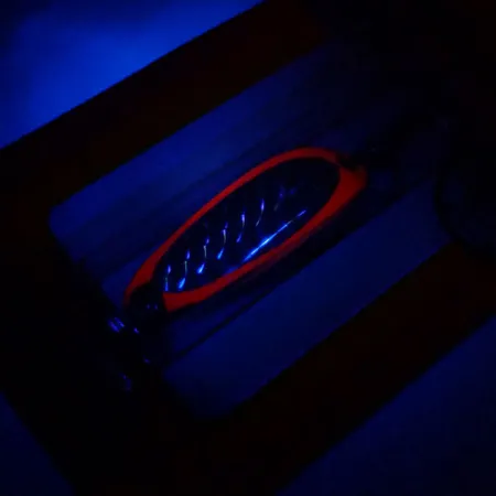 Luhr Jensen Krocodile UV (світиться в ультрафіолеті), Fire/silver, 7 г, блесна коливалка (колебалка) #10977