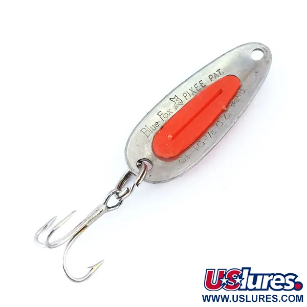  Blue Fox Pixee UV (світиться в ультрафіолеті), карбований нікель/червоний, 4,5 г, блесна коливалка (колебалка) #11006