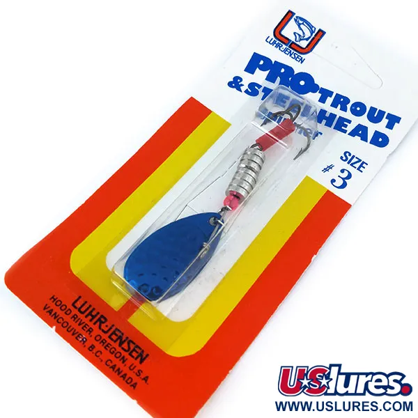  Luhr Jensen Pro Trout 3, карбований синій, 6 г, блешня оберталка (вертушка) #11007