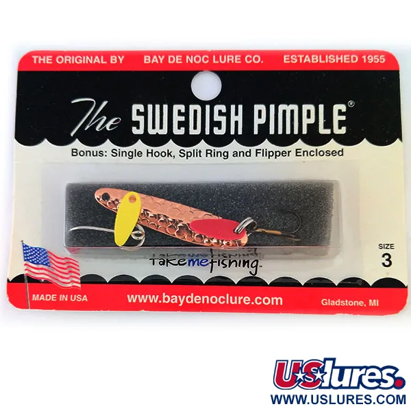  Bay de Noc Swedish Pimple 3, Карбована мідь, 6 г, блесна коливалка (колебалка) #11113