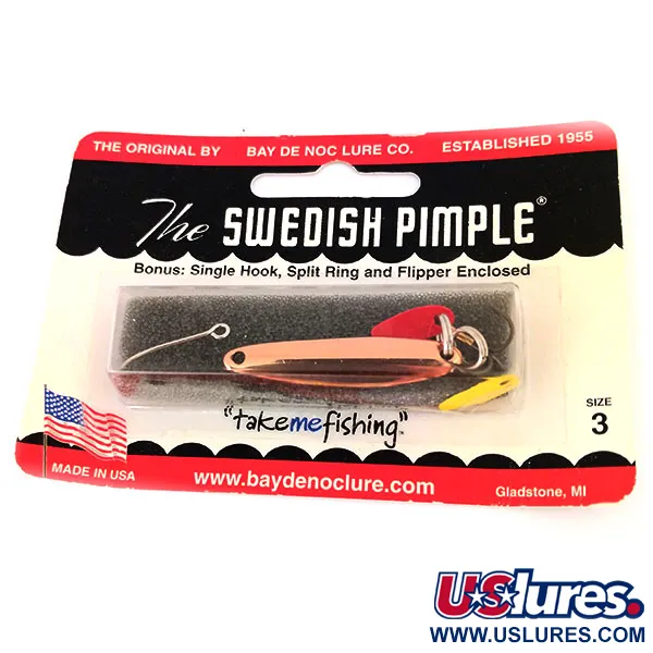  Bay de Noc Swedish Pimple 3, Гладка мідь, 6 г, блесна коливалка (колебалка) #11014