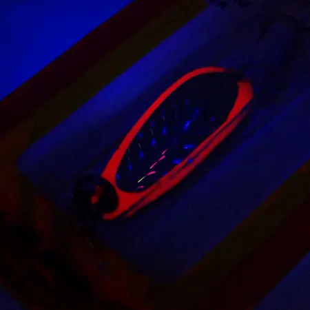 Luhr Jensen Krocodile UV (світиться в ультрафіолеті), рожевий/райдужна голограма, 7 г, блесна коливалка (колебалка) #11042