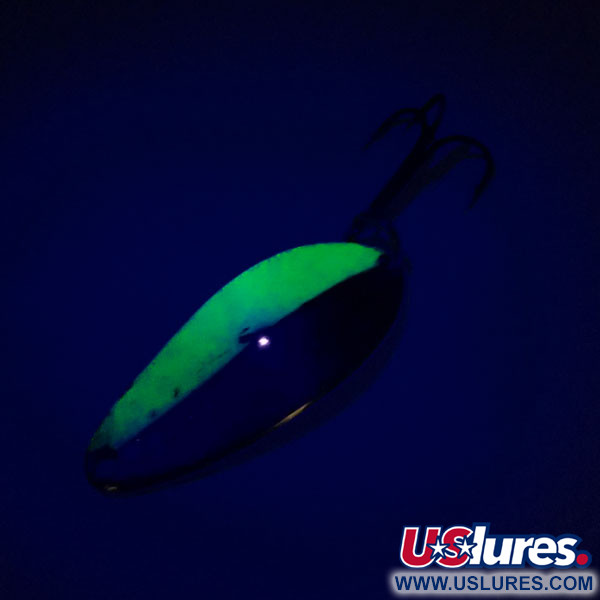 Seneca Little Cleo UV (світиться в ультрафіолеті), нікель/зелений, 7 г, блесна коливалка (колебалка) #11059
