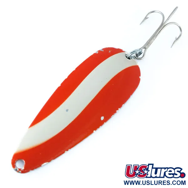 Worth Chippewa Steel Spoon, червоний/білий/нікель, 14 г, блесна коливалка (колебалка) #11081