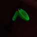 Yakima Bait Worden’s Original Rooster Tail (світиться в темряві), білий Glow (світиться в темряві)/зелений, 3,6 г, блешня оберталка (вертушка) #11098