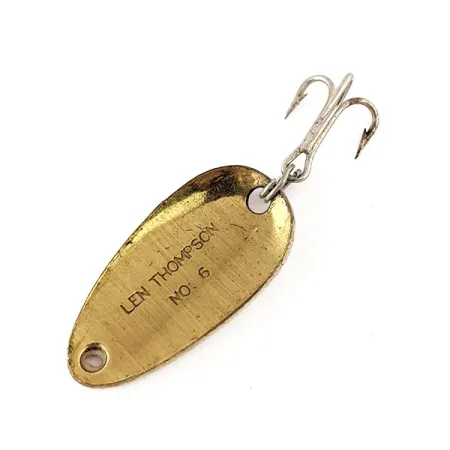 Len Thompson #6, червоний/білий/латунь, 3,5 г, блесна коливалка (колебалка) #11190