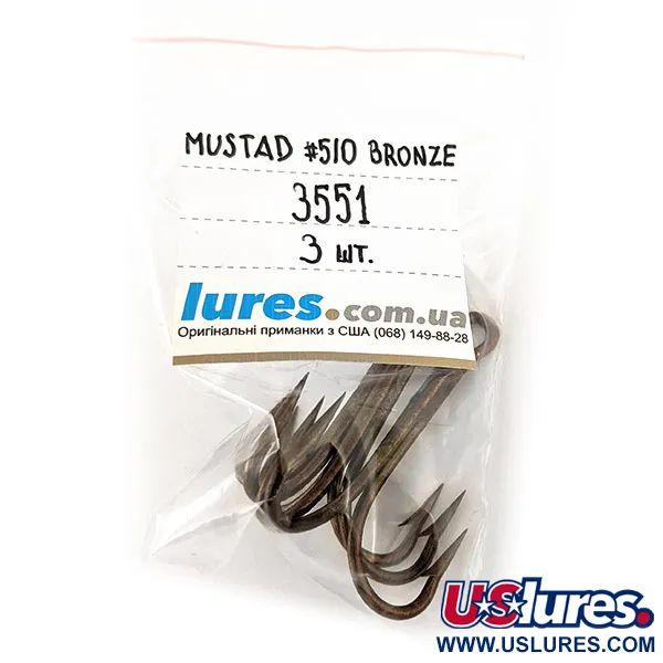  Трійник Mustad # 5/0 Bronze 3551, Bronze, , до рибалки #13286