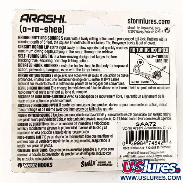 Storm Arashi Rattling Square 5, Bluegill, 18 г, воблер #11705