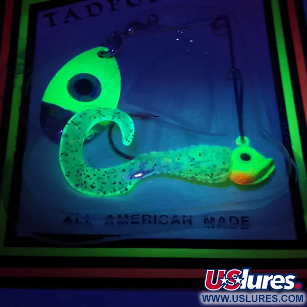 JB lures Tadpole spin UV (світиться в ультрафіолеті), Шартрез, 4 г, блешня оберталка (вертушка) #11453