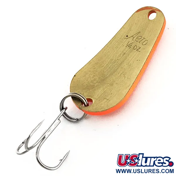 Aeroplane Spinner Aero UV (світиться в ультрафіолеті), неоновий помаранчевий/золото, 7 г, блесна коливалка (колебалка) #11619