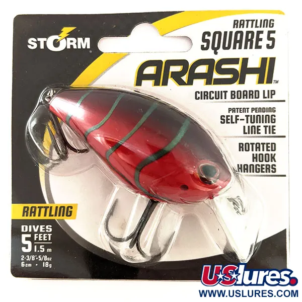 Storm Arashi Rattling Square 5, Red Craw, 18 г, воблер #11672