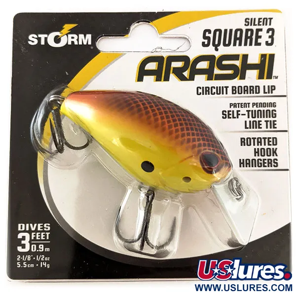 Storm Arashi Silent Square 3, Hot Chartreuse Shad, 14 г, воблер #11674