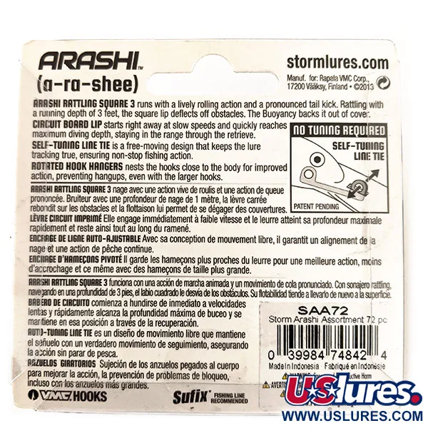 Storm Arashi Rattling Square 3, Black Silver Shad , 14 г, воблер #11675