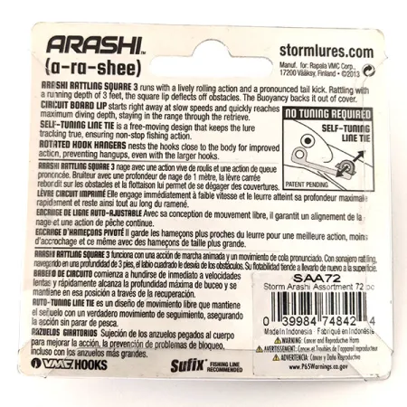Storm Arashi Rattling Square 3,  Blue Silver Shad , 14 г, воблер #11708
