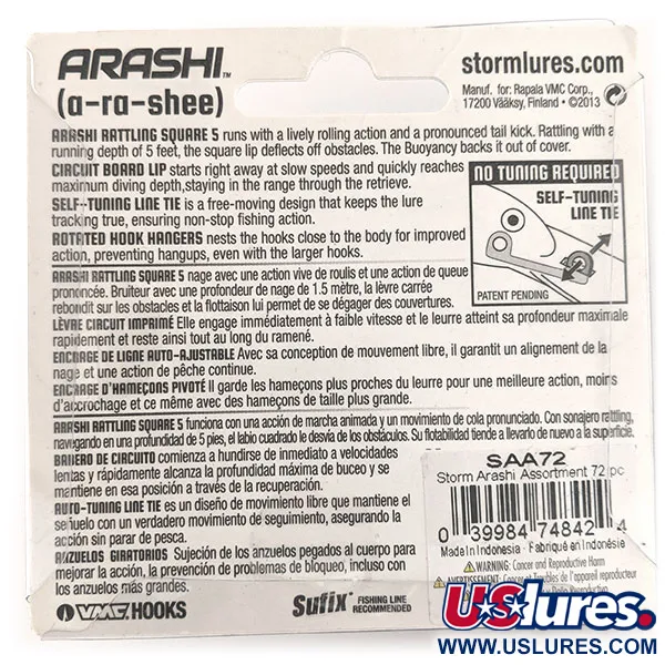 Storm Arashi Rattling Square 5, Rusty Craw, 18 г, воблер #11709