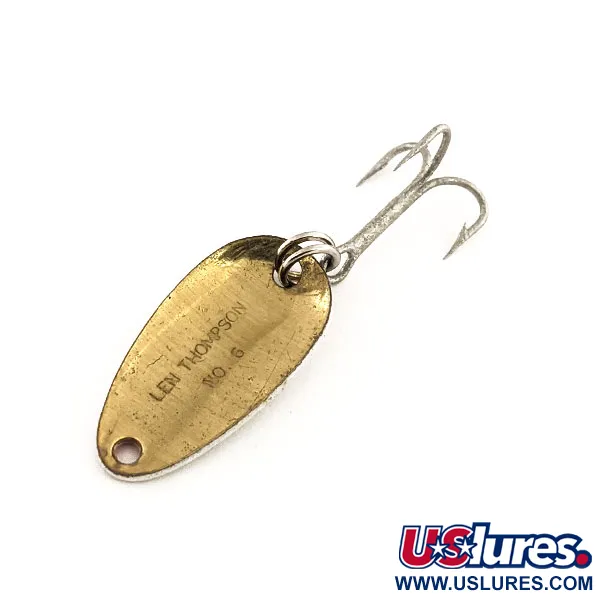  Len Thompson #6, червоний/білий/латунь, 3,5 г, блесна коливалка (колебалка) #11754
