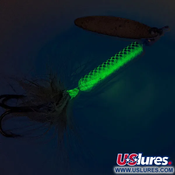 Yakima Bait Worden’s Original Rooster Tail UV (світиться в ультрафіолеті), золото/шартрез, 12 г, блешня оберталка (вертушка) #11790