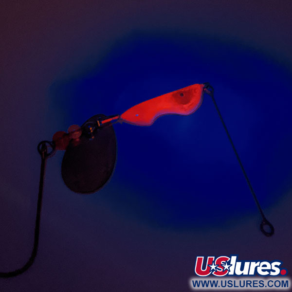  Erie Dearie Walleye Killer UV (світиться в ультрафіолеті) - приманка на судака, нікель/червоний, 14 г, блешня оберталка (вертушка) #11869