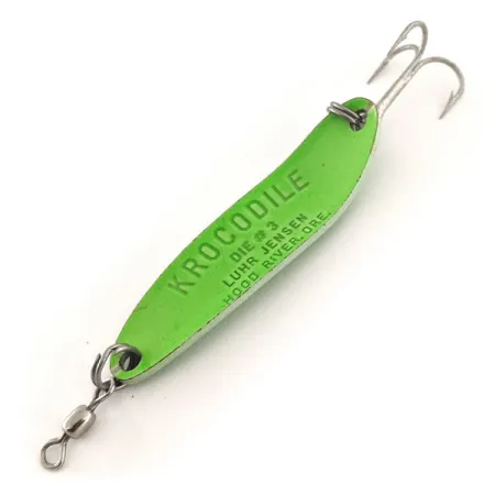 Luhr Jensen Krocodile DIE #3 UV (світиться в ультрафіолеті), зелений, 10 г, блесна коливалка (колебалка) #11967