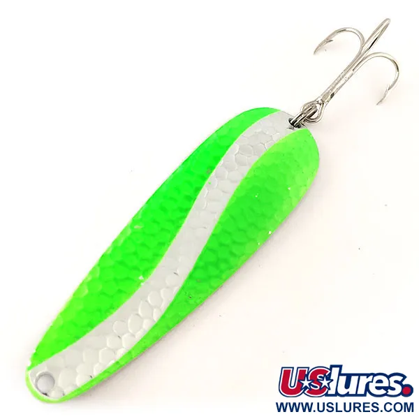  ​Worth Chippewa Steel Spoon UV (світиться в ультрафіолеті), карбований нікель/зелений, 28 г, блесна коливалка (колебалка) #14447