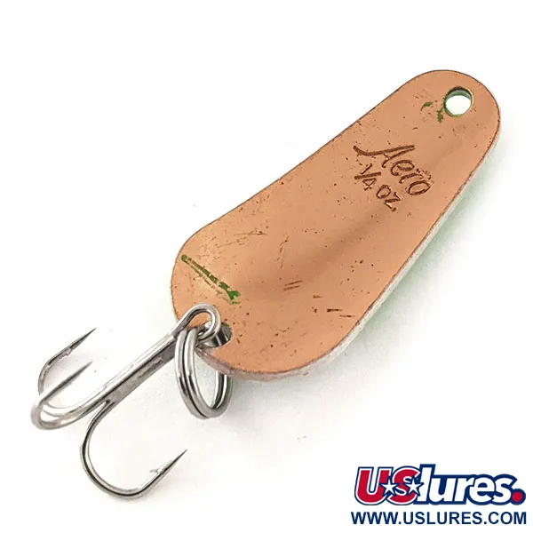 Aeroplane Spinner Aero UV (світиться в ультрафіолеті), зелений/білий/мідь, 7 г, блесна коливалка (колебалка) #12054