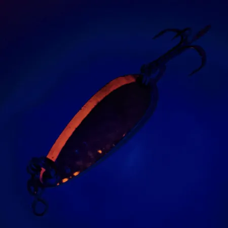 Luhr Jensen Krocodile UV (світиться в ультрафіолеті), золото/помаранчевий, 9 г, блесна коливалка (колебалка) #12076