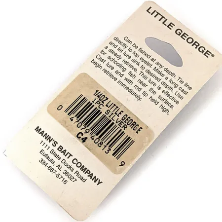 Mann's Bait  Little George, карбований нікель/нікель, 12 г, блесна коливалка (колебалка) #12135