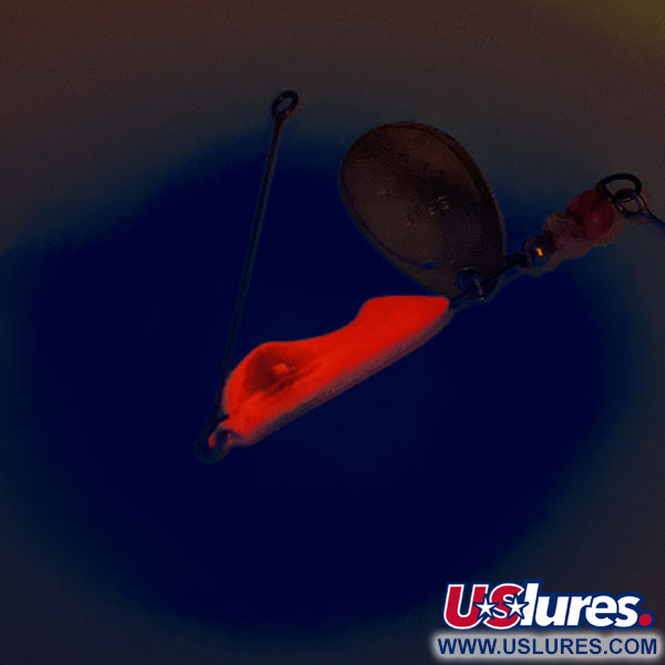  Erie Dearie Walleye Killer - приманка на судака UV (світиться в ультрафіолеті), червоний/нікель, 14 г, блешня оберталка (вертушка) #12160