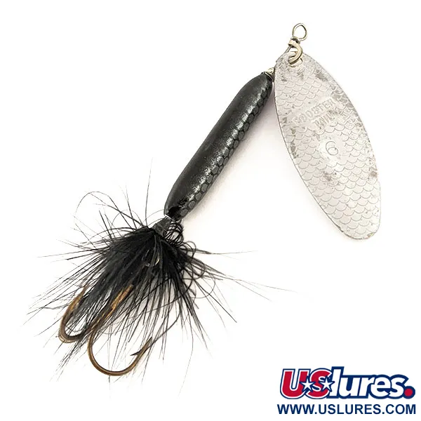 Yakima Bait Worden’s Original Rooster Tail 6, нікель/чорний, 15 г, блешня оберталка (вертушка) #12229