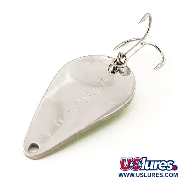 Acme K.O. Wobbler UV (світиться в ультрафіолеті), нікель/зелений, 14 г, блесна коливалка (колебалка) #12259