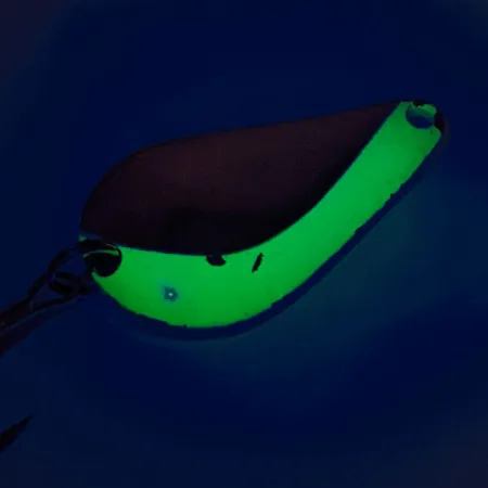 Acme K.O. Wobbler UV (світиться в ультрафіолеті), нікель/зелений, 14 г, блесна коливалка (колебалка) #12259
