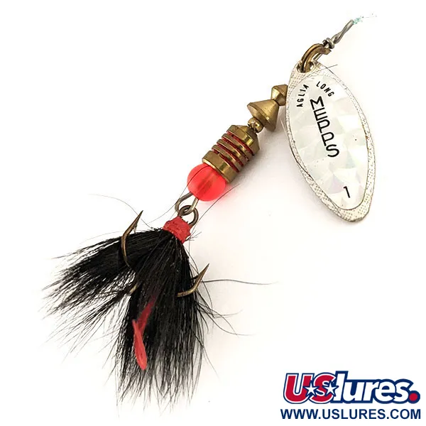  Mepps Aglia Long 1 Dressed (з хвосту білки), срібло, 4,5 г, блешня оберталка (вертушка) #12313